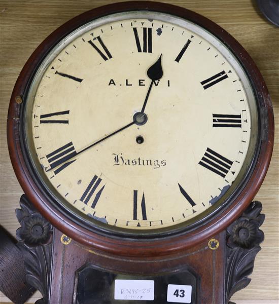 A fusee wall timepiece, by A. Levy of Hastings